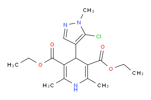 3,5-diethyl 4-(5-chloro-1-methyl-1H-pyrazol-4-yl)-2,6-dimethyl-1,4-dihydropyridine-3,5-dicarboxylate