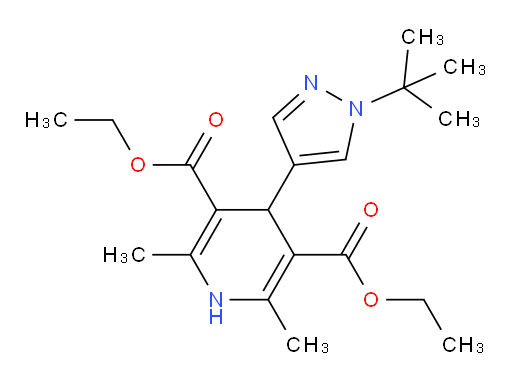 3,5-diethyl 4-(1-tert-butyl-1H-pyrazol-4-yl)-2,6-dimethyl-1,4-dihydropyridine-3,5-dicarboxylate