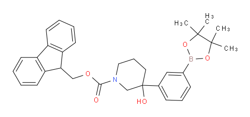(9H-fluoren-9-yl)methyl 3-hydroxy-3-[3-(4,4,5,5-tetramethyl-1,3,2-dioxaborolan-2-yl)phenyl]piperidine-1-carboxylate
