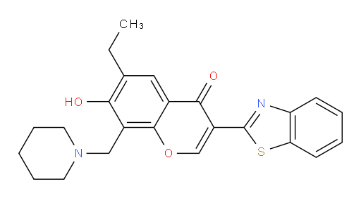 3-(1,3-benzothiazol-2-yl)-6-ethyl-7-hydroxy-8-[(piperidin-1-yl)methyl]-4H-chromen-4-one