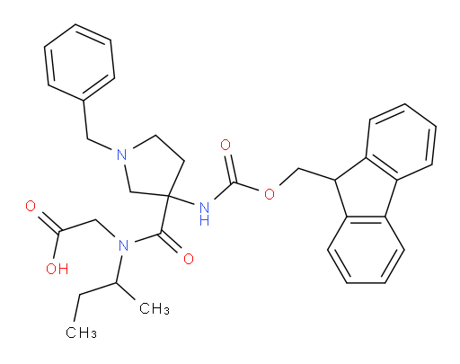 2-{1-[1-benzyl-3-({[(9H-fluoren-9-yl)methoxy]carbonyl}amino)pyrrolidin-3-yl]-N-(butan-2-yl)formamido}acetic acid