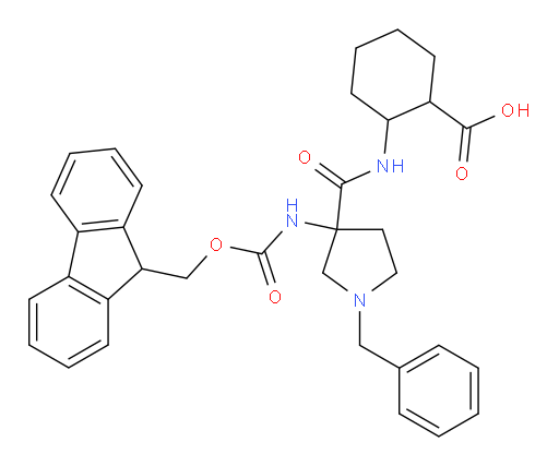 2-[1-benzyl-3-({[(9H-fluoren-9-yl)methoxy]carbonyl}amino)pyrrolidine-3-amido]cyclohexane-1-carboxylic acid