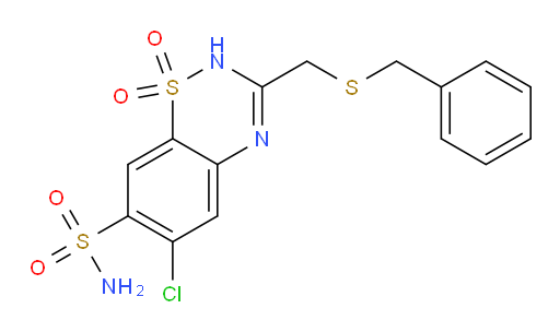 3-[(benzylsulfanyl)methyl]-6-chloro-1,1-dioxo-2H-1lambda6,2,4-benzothiadiazine-7-sulfonamide