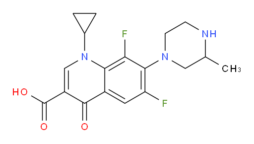 1-Cyclopropyl-6,8-difluoro-1,4-dihydro-7-(3-methyl-piperazin-1-yl)-4-oxo-quinolin-3-carboxylic acid