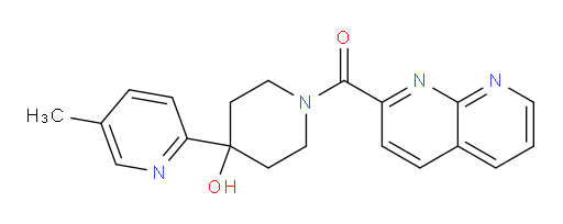 (4-hydroxy-4-(5-methylpyridin-2-yl)piperidin-1-yl)(1,8-naphthyridin-2-yl)methanone