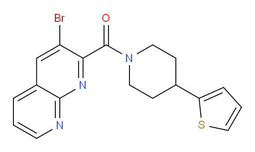 (3-bromo-1,8-naphthyridin-2-yl)(4-(thiophen-2-yl)piperidin-1-yl)methanone