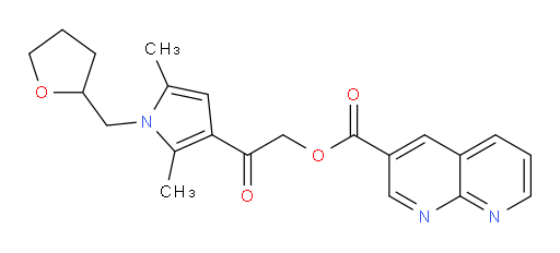 2-(2,5-dimethyl-1-((tetrahydrofuran-2-yl)methyl)-1H-pyrrol-3-yl)-2-oxoethyl 1,8-naphthyridine-3-carboxylate