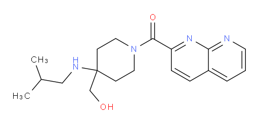 (4-(hydroxymethyl)-4-(isobutylamino)piperidin-1-yl)(1,8-naphthyridin-2-yl)methanone