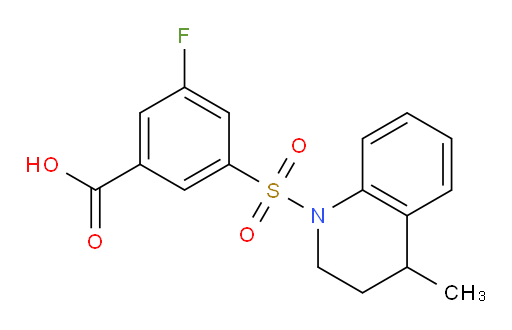 3-fluoro-5-((4-methyl-3,4-dihydroquinolin-1(2H)-yl)sulfonyl)benzoic acid