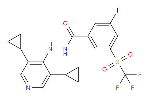 N'-(3,5-dicyclopropylpyridin-4-yl)-3-iodo-5-((trifluoromethyl)sulfonyl)benzohydrazide