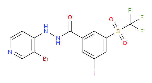 N'-(3-bromopyridin-4-yl)-3-iodo-5-((trifluoromethyl)sulfonyl)benzohydrazide