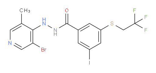 N'-(3-bromo-5-methylpyridin-4-yl)-3-iodo-5-((2,2,2-trifluoroethyl)thio)benzohydrazide