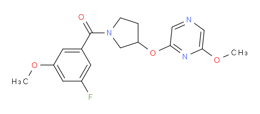 (3-fluoro-5-methoxyphenyl)(3-((6-methoxypyrazin-2-yl)oxy)pyrrolidin-1-yl)methanone