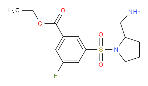 ethyl 3-((2-(aminomethyl)pyrrolidin-1-yl)sulfonyl)-5-fluorobenzoate