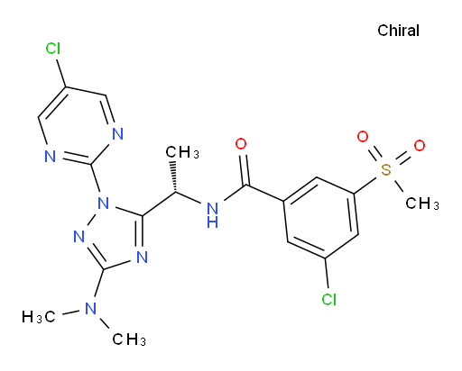 (S)-3-chloro-N-(1-(1-(5-chloropyrimidin-2-yl)-3-(dimethylamino)-1H-1,2,4-triazol-5-yl)ethyl)-5-(methylsulfonyl)benzamide