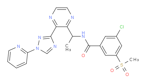 3-chloro-5-(methylsulfonyl)-N-(1-(3-(1-(pyridin-2-yl)-1H-1,2,4-triazol-3-yl)pyrazin-2-yl)ethyl)benzamide