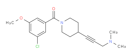 (3-chloro-5-methoxyphenyl)(4-(3-(dimethylamino)prop-1-yn-1-yl)piperidin-1-yl)methanone