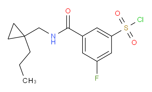 3-fluoro-5-(((1-propylcyclopropyl)methyl)carbamoyl)benzene-1-sulfonyl chloride