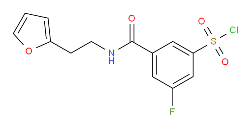 3-fluoro-5-((2-(furan-2-yl)ethyl)carbamoyl)benzene-1-sulfonyl chloride