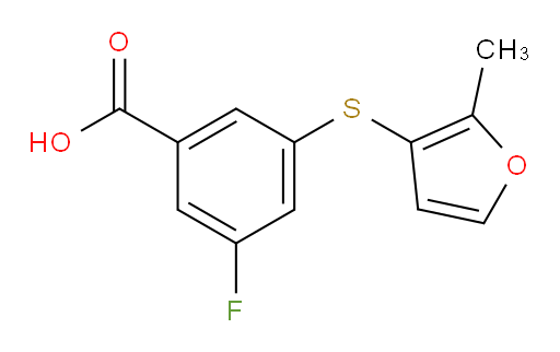 3-fluoro-5-((2-methylfuran-3-yl)thio)benzoic acid