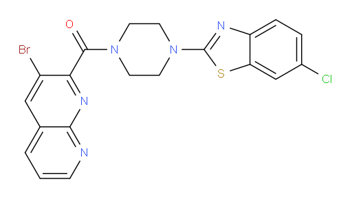 (3-bromo-1,8-naphthyridin-2-yl)(4-(6-chlorobenzo[d]thiazol-2-yl)piperazin-1-yl)methanone