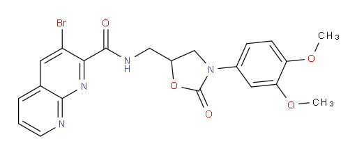 3-bromo-N-((3-(3,4-dimethoxyphenyl)-2-oxooxazolidin-5-yl)methyl)-1,8-naphthyridine-2-carboxamide