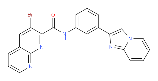3-bromo-N-(3-(imidazo[1,2-a]pyridin-2-yl)phenyl)-1,8-naphthyridine-2-carboxamide