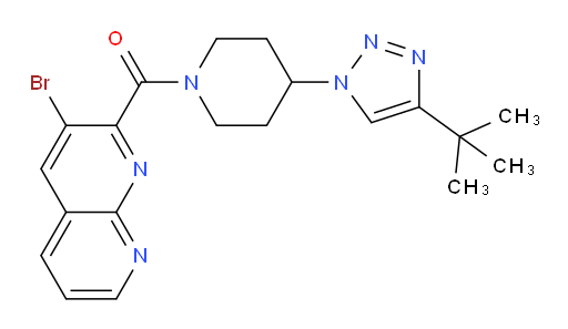 (3-bromo-1,8-naphthyridin-2-yl)(4-(4-(tert-butyl)-1H-1,2,3-triazol-1-yl)piperidin-1-yl)methanone