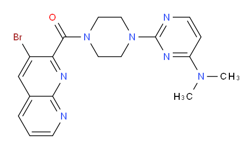 (3-bromo-1,8-naphthyridin-2-yl)(4-(4-(dimethylamino)pyrimidin-2-yl)piperazin-1-yl)methanone