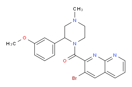 (3-bromo-1,8-naphthyridin-2-yl)(2-(3-methoxyphenyl)-4-methylpiperazin-1-yl)methanone
