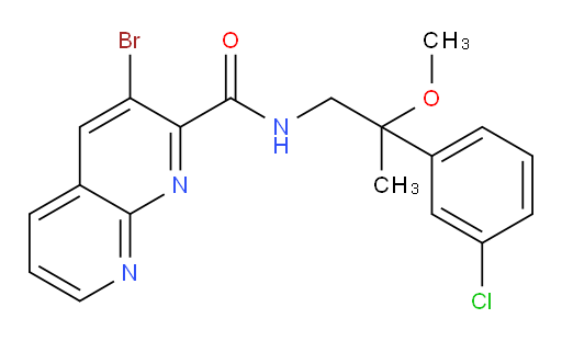 3-bromo-N-(2-(3-chlorophenyl)-2-methoxypropyl)-1,8-naphthyridine-2-carboxamide