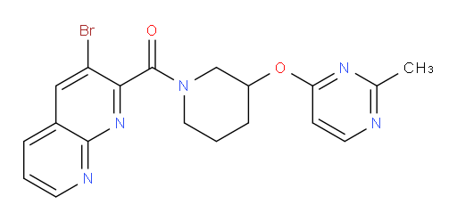 (3-bromo-1,8-naphthyridin-2-yl)(3-((2-methylpyrimidin-4-yl)oxy)piperidin-1-yl)methanone