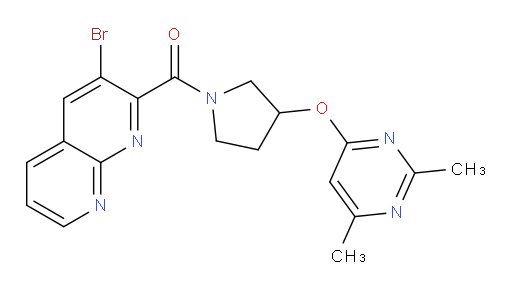 (3-bromo-1,8-naphthyridin-2-yl)(3-((2,6-dimethylpyrimidin-4-yl)oxy)pyrrolidin-1-yl)methanone