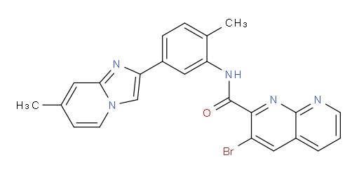 3-bromo-N-(2-methyl-5-(7-methylimidazo[1,2-a]pyridin-2-yl)phenyl)-1,8-naphthyridine-2-carboxamide
