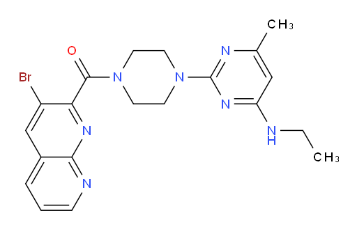 (3-bromo-1,8-naphthyridin-2-yl)(4-(4-(ethylamino)-6-methylpyrimidin-2-yl)piperazin-1-yl)methanone