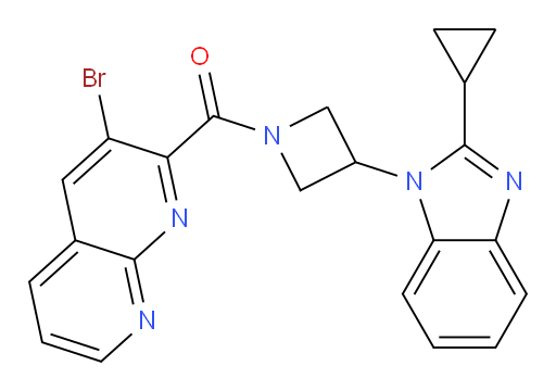 (3-bromo-1,8-naphthyridin-2-yl)(3-(2-cyclopropyl-1H-benzo[d]imidazol-1-yl)azetidin-1-yl)methanone