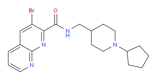 3-bromo-N-((1-cyclopentylpiperidin-4-yl)methyl)-1,8-naphthyridine-2-carboxamide