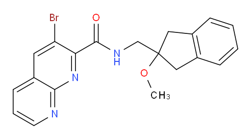 3-bromo-N-((2-methoxy-2,3-dihydro-1H-inden-2-yl)methyl)-1,8-naphthyridine-2-carboxamide