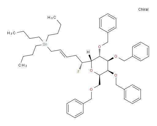 tributyl((R,E)-5-fluoro-5-((2S,3R,4S,5S,6R)-3,4,5-tris(benzyloxy)-6-((benzyloxy)methyl)tetrahydro-2H-pyran-2-yl)pent-2-en-1-yl)stannane