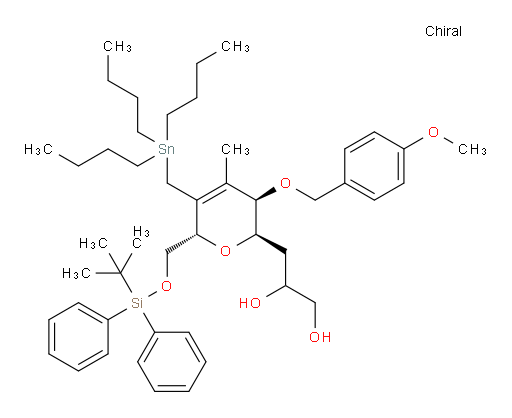 3-((2R,3R,6S)-6-(((tert-butyldiphenylsilyl)oxy)methyl)-3-((4-methoxybenzyl)oxy)-4-methyl-5-((tributylstannyl)methyl)-3,6-dihydro-2H-pyran-2-yl)propane-1,2-diol
