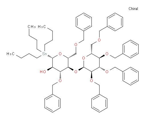 (2S,3R,4R,5R,6R)-4-(benzyloxy)-6-((benzyloxy)methyl)-2-(tributylstannyl)-5-(((2R,3R,4S,5R,6R)-3,4,5-tris(benzyloxy)-6-((benzyloxy)methyl)tetrahydro-2H-pyran-2-yl)oxy)tetrahydro-2H-pyran-3-ol