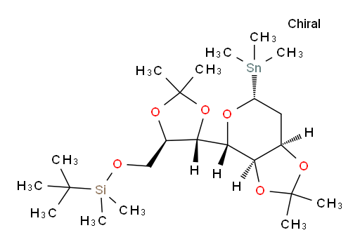 tert-butyl(((4R,5S)-5-((3aR,4R,6R,7aR)-2,2-dimethyl-6-(trimethylstannyl)tetrahydro-3aH-[1,3]dioxolo[4,5-c]pyran-4-yl)-2,2-dimethyl-1,3-dioxolan-4-yl)methoxy)dimethylsilane