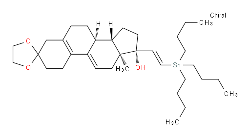(8S,13S,14S,17R)-13-methyl-17-((E)-2-(tributylstannyl)vinyl)-1,2,4,6,7,8,12,13,14,15,16,17-dodecahydrospiro[cyclopenta[a]phenanthrene-3,2'-[1,3]dioxolan]-17-ol