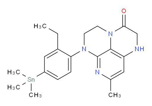 6-(2-ethyl-4-(trimethylstannyl)phenyl)-8-methyl-1,2,5,6-tetrahydro-1,3a,6,7-tetraazaphenalen-3(4H)-one