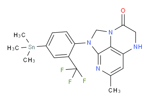 7-methyl-1-(2-(trifluoromethyl)-4-(trimethylstannyl)phenyl)-4,5-dihydro-1H-1,2a,5,8-tetraazaacenaphthylen-3(2H)-one