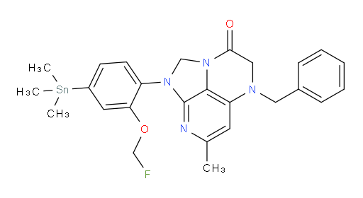 5-benzyl-1-(2-(fluoromethoxy)-4-(trimethylstannyl)phenyl)-7-methyl-4,5-dihydro-1H-1,2a,5,8-tetraazaacenaphthylen-3(2H)-one