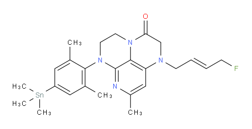 (E)-6-(2,6-dimethyl-4-(trimethylstannyl)phenyl)-1-(4-fluorobut-2-en-1-yl)-8-methyl-1,2,5,6-tetrahydro-1,3a,6,7-tetraazaphenalen-3(4H)-one