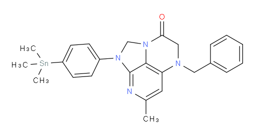 5-benzyl-7-methyl-1-(4-(trimethylstannyl)phenyl)-4,5-dihydro-1H-1,2a,5,8-tetraazaacenaphthylen-3(2H)-one