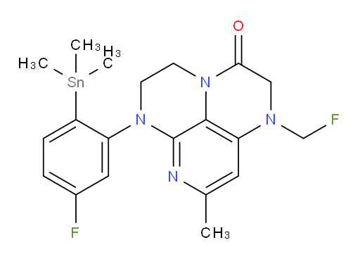6-(5-fluoro-2-(trimethylstannyl)phenyl)-1-(fluoromethyl)-8-methyl-1,2,5,6-tetrahydro-1,3a,6,7-tetraazaphenalen-3(4H)-one