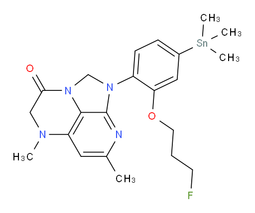 1-(2-(3-fluoropropoxy)-4-(trimethylstannyl)phenyl)-5,7-dimethyl-4,5-dihydro-1H-1,2a,5,8-tetraazaacenaphthylen-3(2H)-one